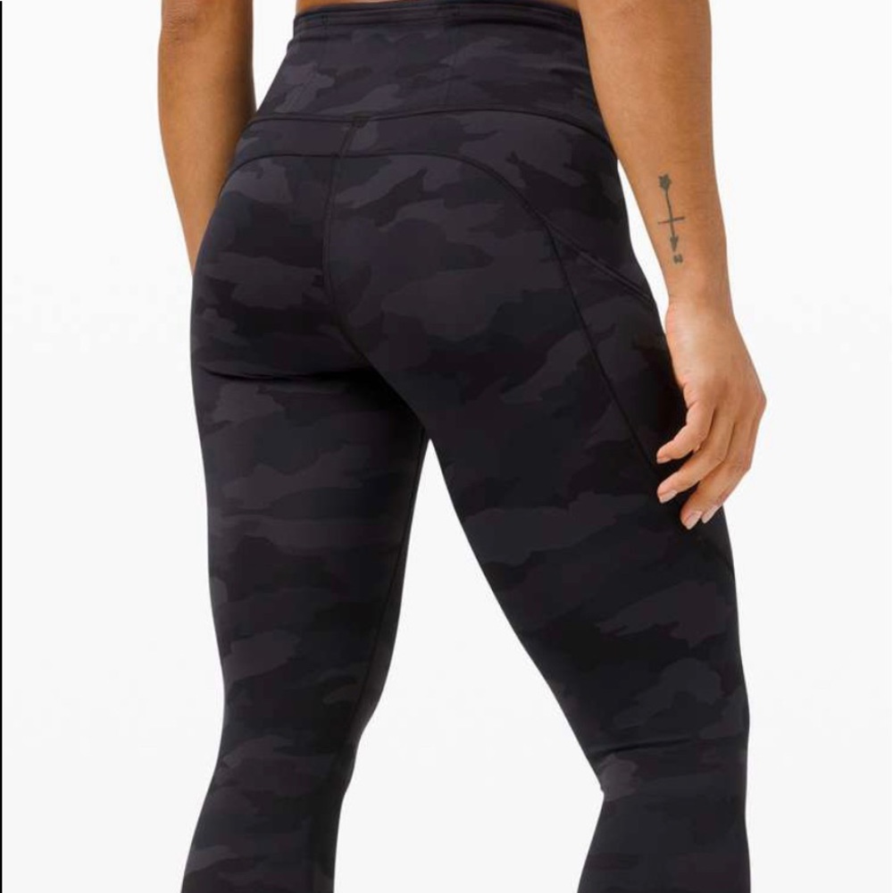 Lululemon Fast and free high rise crop camo